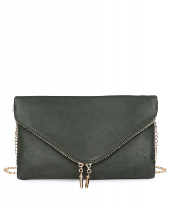 Large Clutch Design Faux Leather Classic Style WU024 CHARCOAL GY